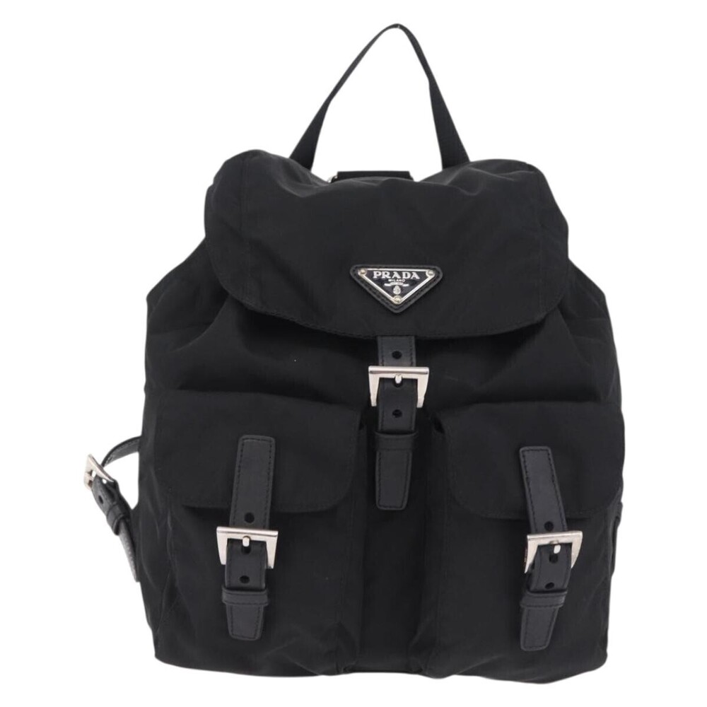Prada Double Pocket Backpack Chain Re-Nylon Mini